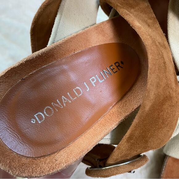 Donald J. Pliner Women's Suede Wraparound Strappy Block Heels Size 9 Shoe Sandal - Picture 4 of 13